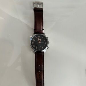fossil men's watch brown leather strap